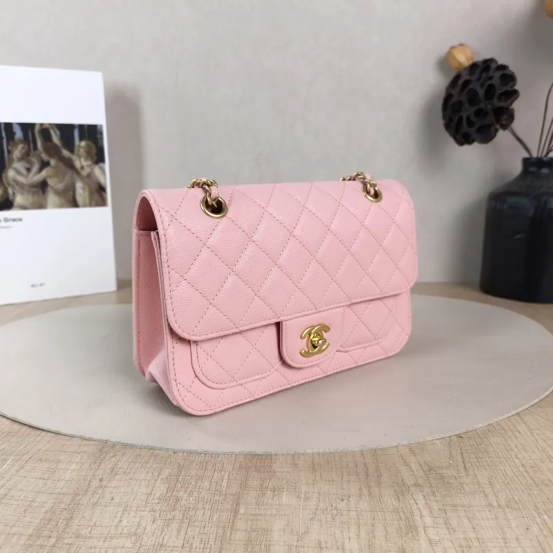 Chanel Crossbody Bag 25b mini Pink Grained Calfskin 19.5 × 6 × 13.5 cm — cover view 5 of 6