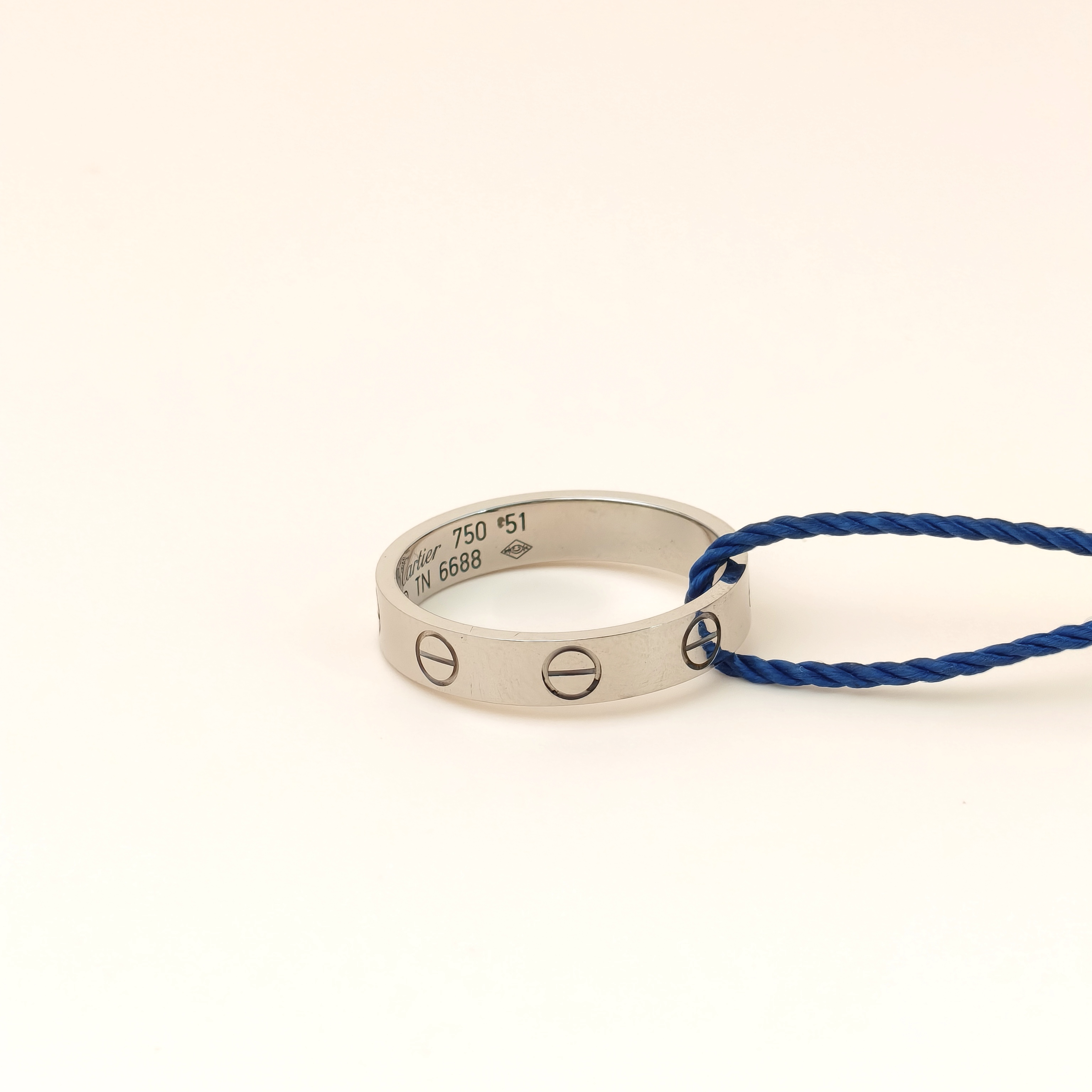 CARTIER Ring LOVE Ring 18KW hite Gold Silver18KW hite Gold Small 3.6 51