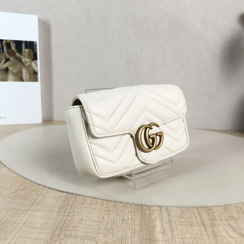 GUCCI Crossbody Bag GG Marmont Mini Marmont Mini White Calfskinmini16.5 × 4.5 × 9.5 cm — cover view 4 of 6