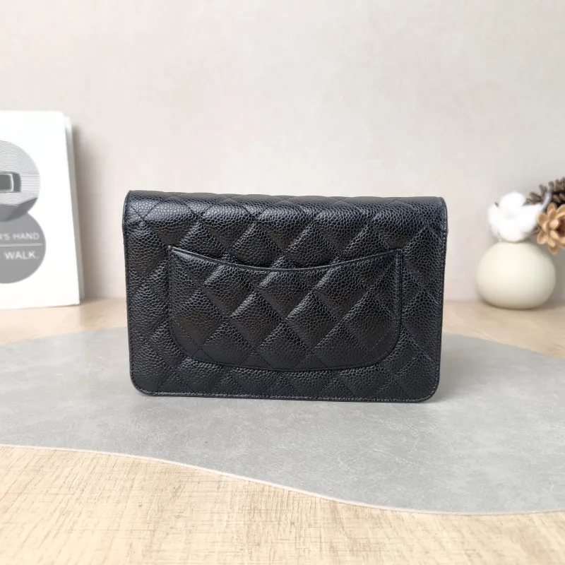 Chanel Crossbody Bag Classic Flap WOC CF WOCWOC Bag Black Grained Calfskin Mini 19.2 × 3.5 × 12.3 cm — cover view 4 of 6
