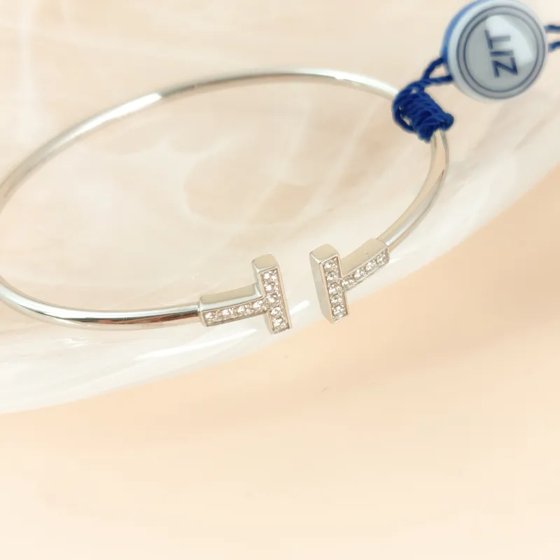 Tiffany&Co. Bangle TC ollection T 18KW hite Gold Diamond One Size 17.3cm — cover view 2 of 7