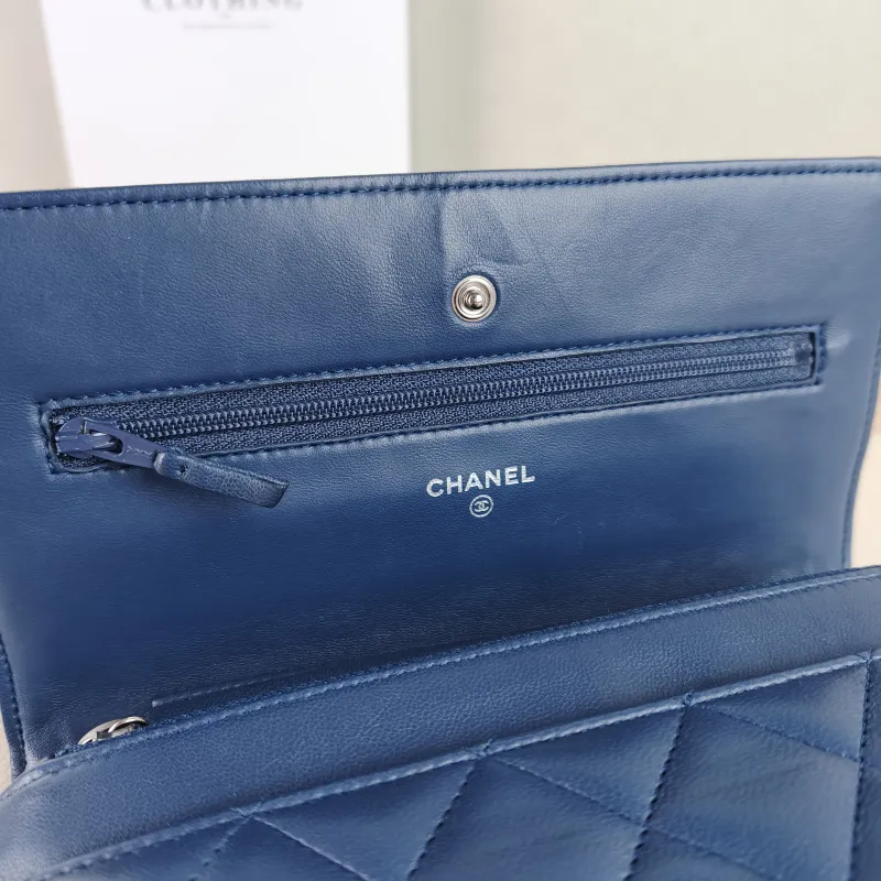 Chanel Crossbody Bag Classic Flap WOC CF WOCWOC Bag Navy Lambskin One Size 19.2 × 3.5 × 12.3 cm 23 — detail view 14 of 14