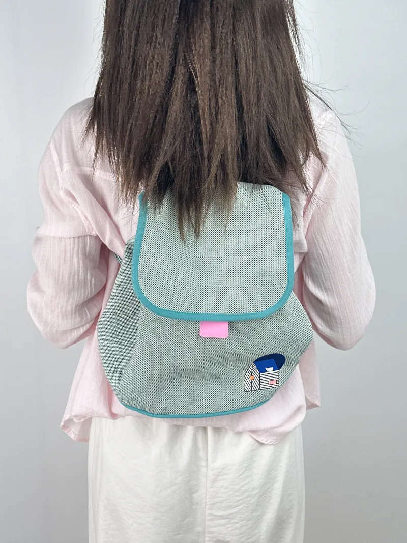 Hermès Backpack Backpack Green Canvas One Size23 × 15 × 30 cm — on-model view 1 of 2