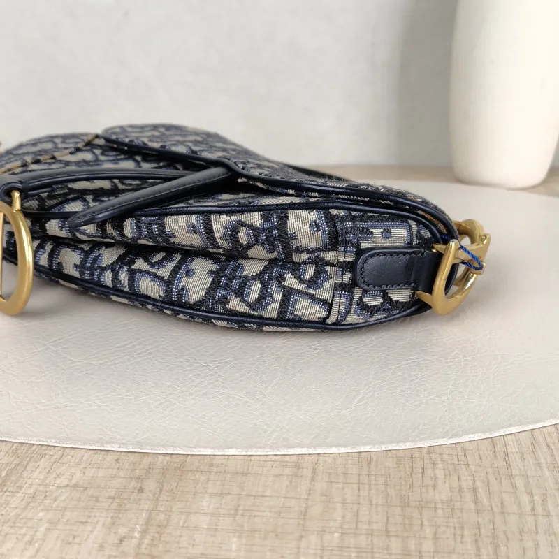 DIOR Top Handle Bag Saddle Blue Canvas Mini 19 × 6 × 15 cm — detail view 1 of 11