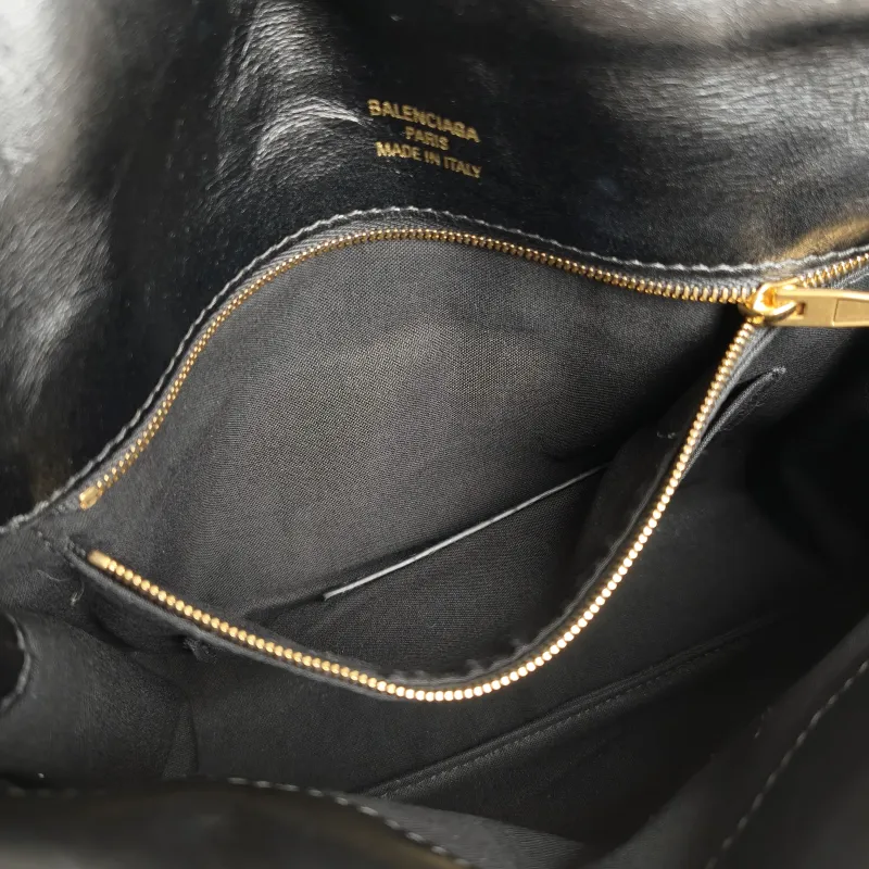 BALENCIAGA Shoulder Bag Shoulder Bag Black with Gold-Tone Hardware Calfskin One Size 25 × 9 × 19 cm — detail view 10 of 10