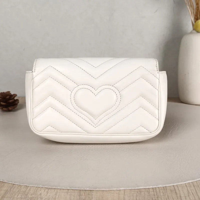 GUCCI Crossbody Bag GG Marmont Mini Marmont Mini White Calfskin Mini 16.5 × 4.5 × 9.5 cm — cover view 5 of 5