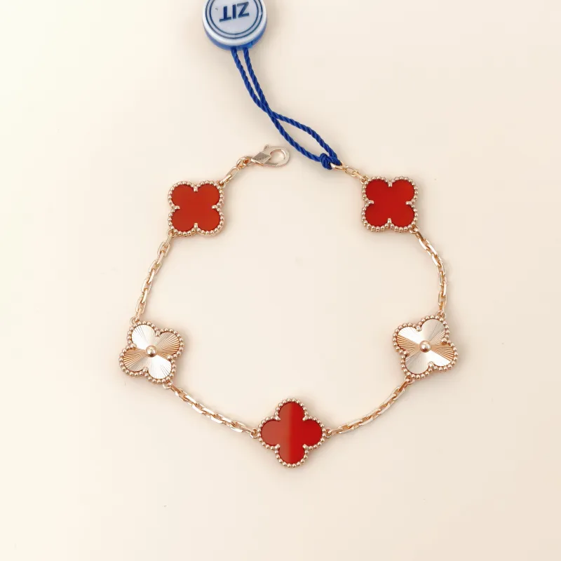 Van Cleef & Arpels Bracelet Alhambra Alhambra Collection Five-Motif Bracelet 18KR ose Gold Vintage Small 19cm