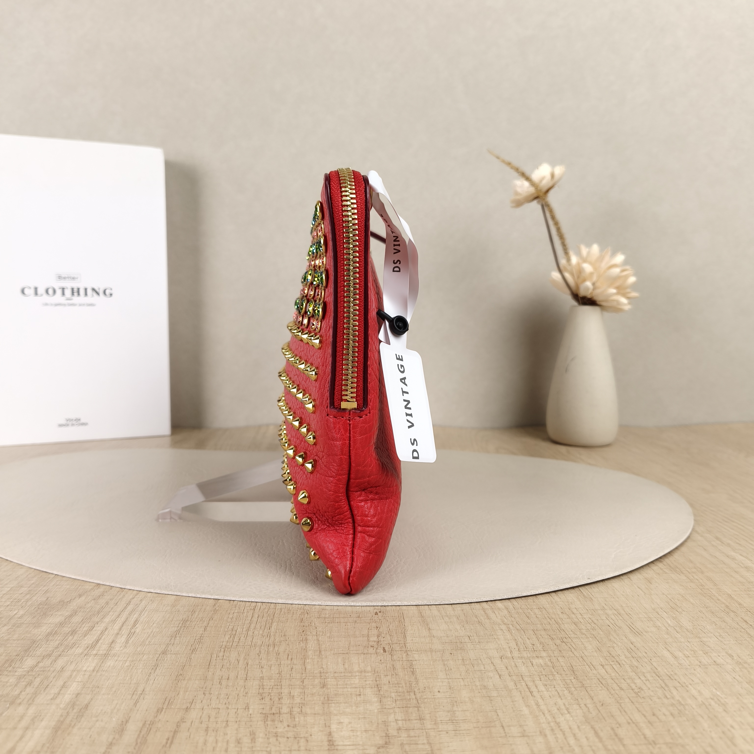 MCM Clutch Clutch Red Calfskin 28*19 — cover view 8 of 8