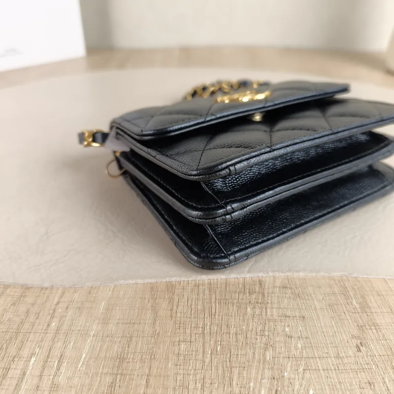Chanel Crossbody Bag C logo woc Crossbody Bag Black Grained Calfskin One Size 13 × 5.5 × 10 cm — detail view 8 of 12