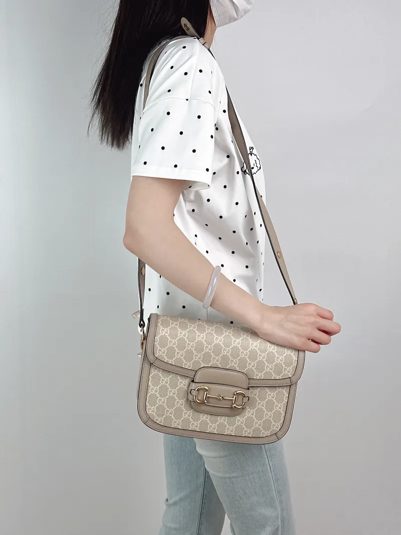 GUCCI Crossbody Bag Horsebit 1955 Horsebit Medium PVC Medium25 × 8 × 18 cm — on-model view 2 of 2
