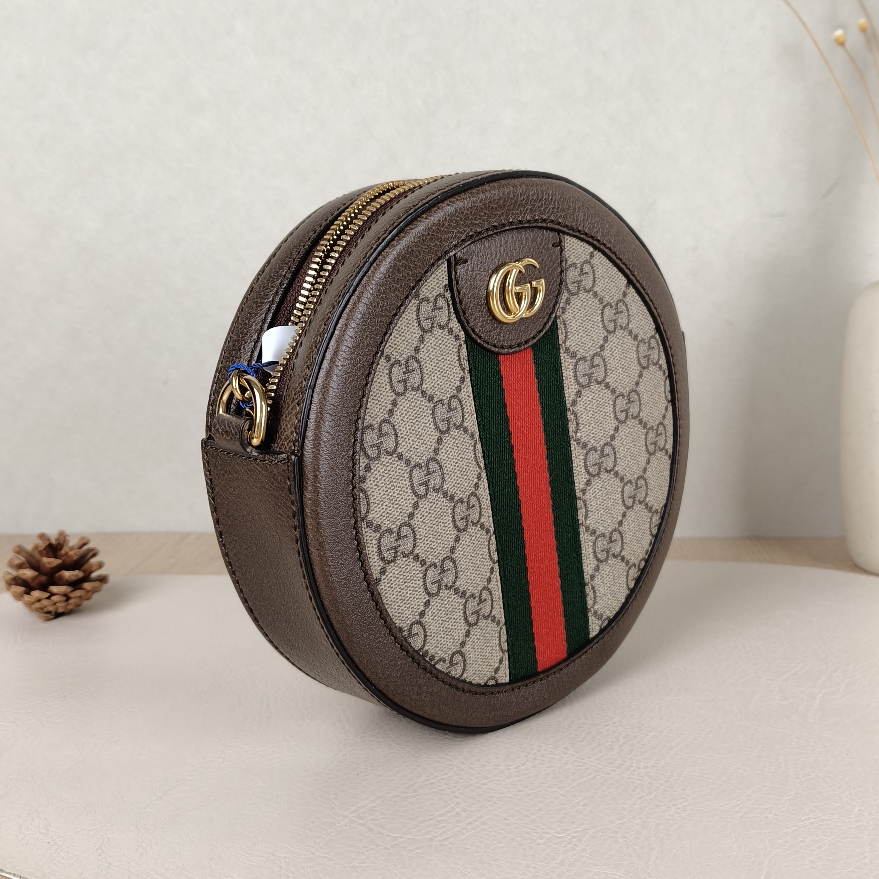 GUCCI Crossbody Bag Ophidia GG Round Bag Monogram PV Cmini18 × 4.5 × 18 cm — cover view 5 of 6
