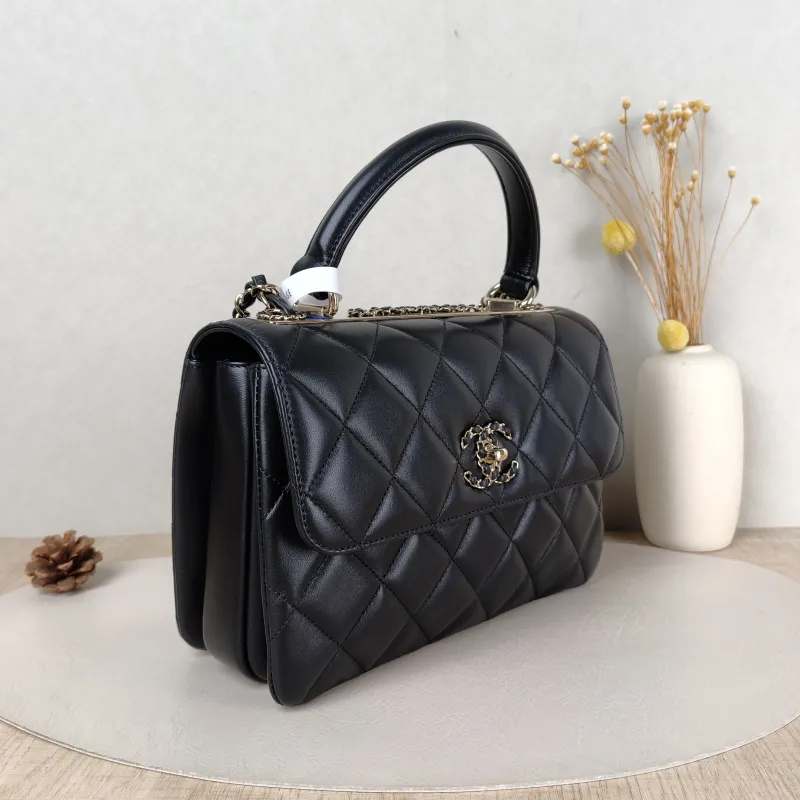 Chanel Crossbody Bag 23s trendy cc Black Lambskin Small 25 × 12 × 17 cm — cover view 4 of 5