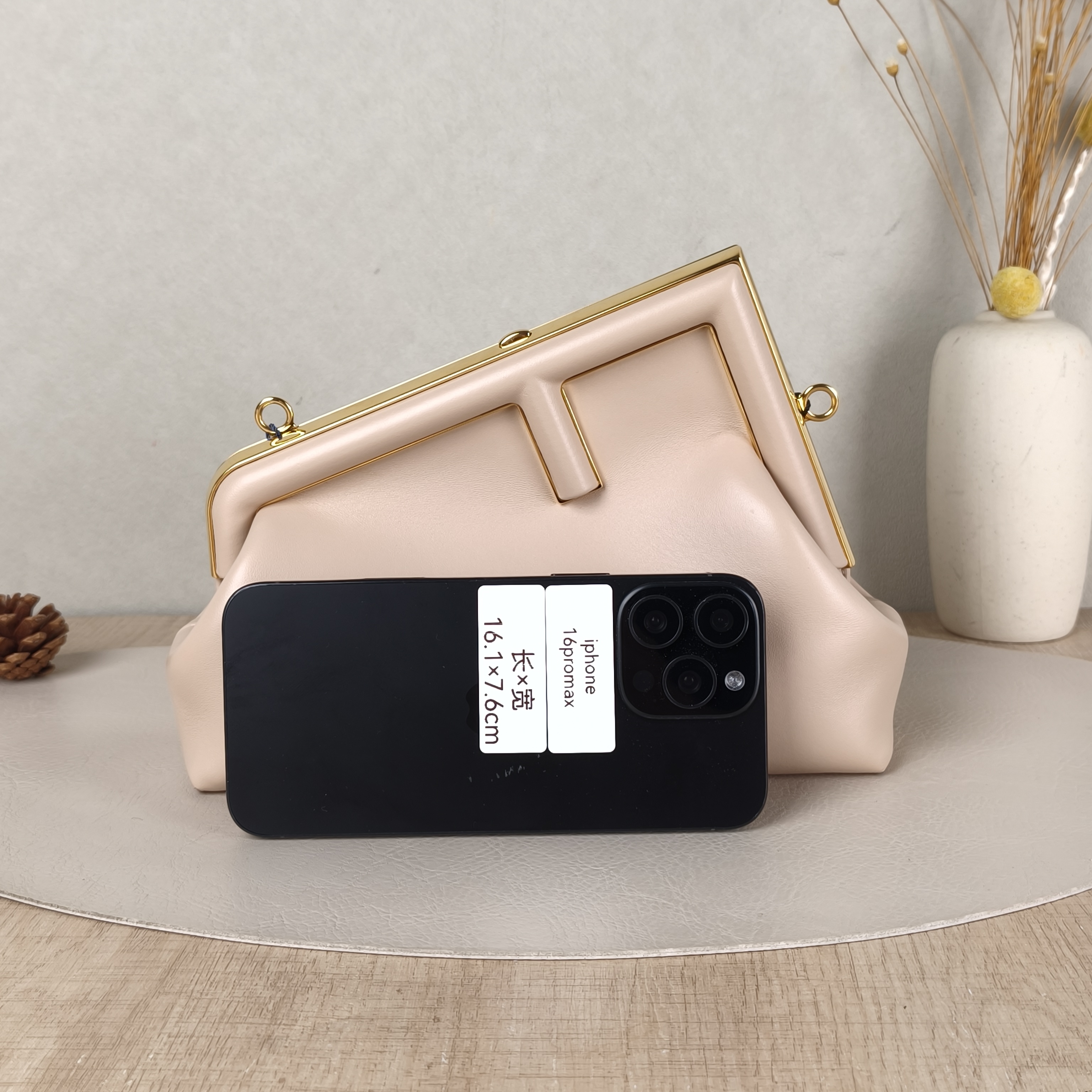 FENDI Crossbody Bag FIRST Clutch Shoulder Bag Pink Lambskin Small26 × 9.5 × 18 cm — cover view 2 of 5