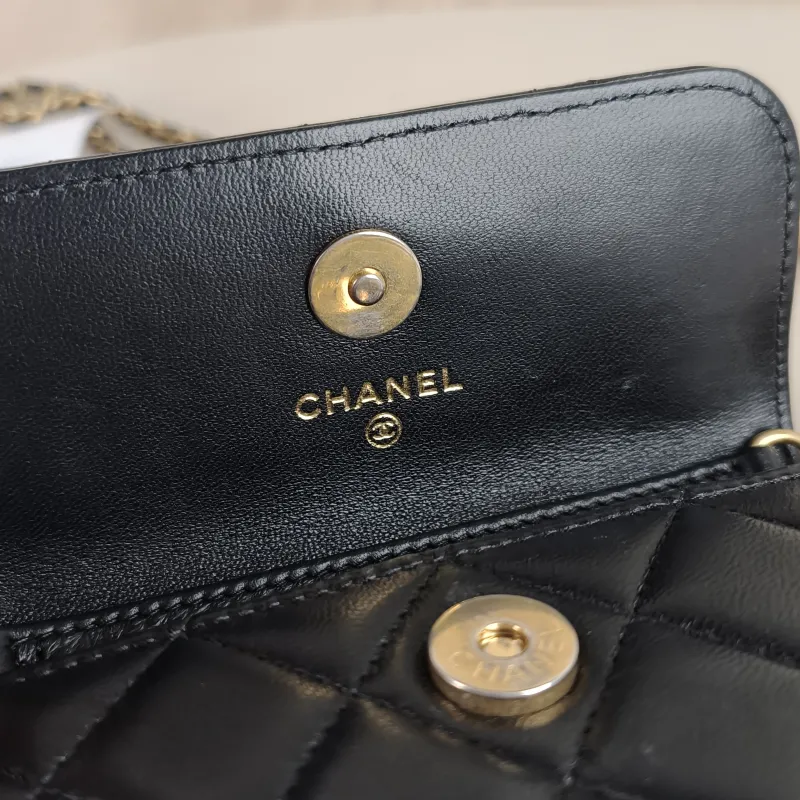 Chanel Crossbody Bag cf Collection Crossbody Bag Black Lambskin One Size 12 × 3 × 9 cm 31 — detail view 10 of 10