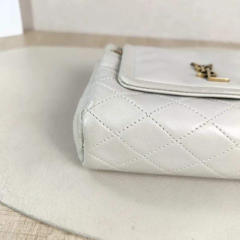 SAINT LAURENT Crossbody Bag NOLITA White SL ambskin Mini 18 × 6 × 13 cm — detail view 4 of 12