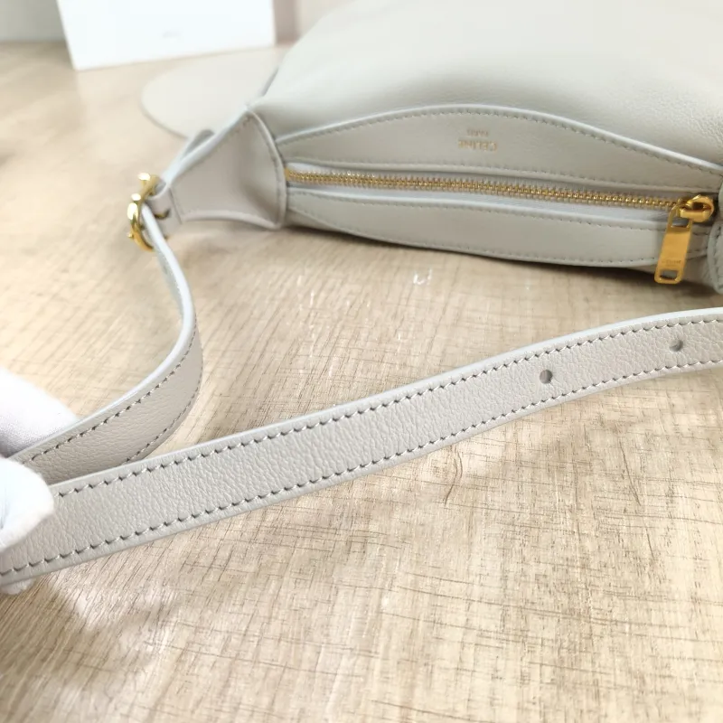 CELINE Shoulder Bag Romy Hobo Shoulder Bag White CC alfskin Small 20 × 5.5 × 15 cm — detail view 2 of 12