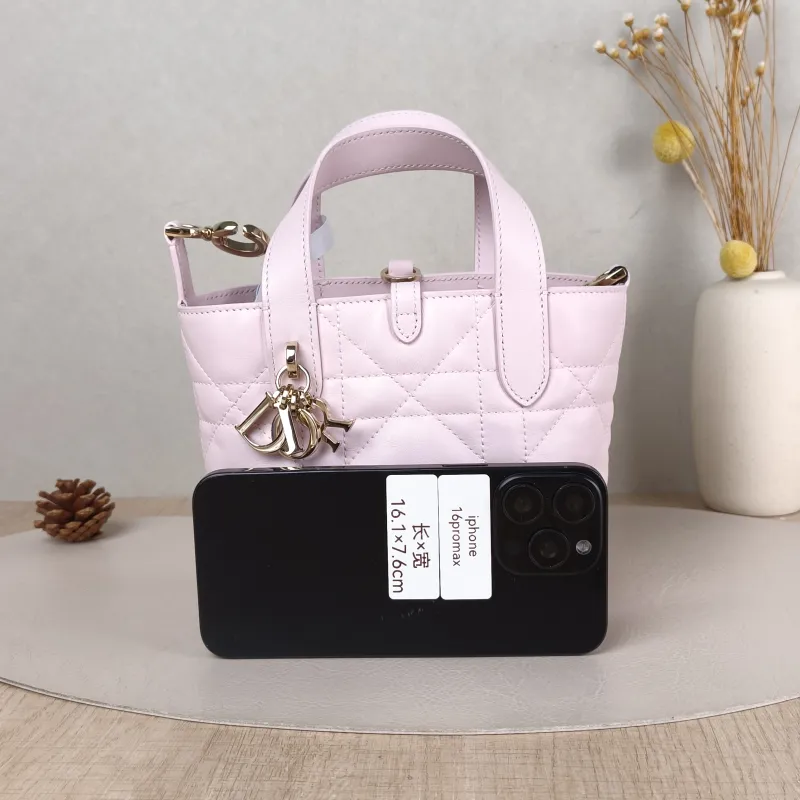 DIOR Top Handle Bag TOUJOURS Edition Pink Calfskin Mini 13 × 12 × 15 cm — cover view 2 of 5