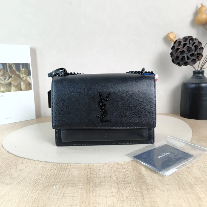SAINT LAURENT Crossbody Bag SUNSET Black Calfskin Medium22 × 6.5 × 16 cm — cover view 4 of 6