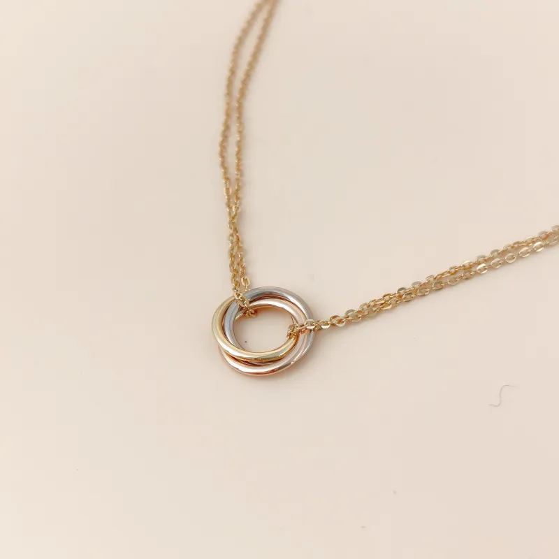 CARTIER Necklace Trinity Collection Necklace 18KW hite Gold Yellow Gold Rose Gold Mini 40cm — cover view 3 of 9