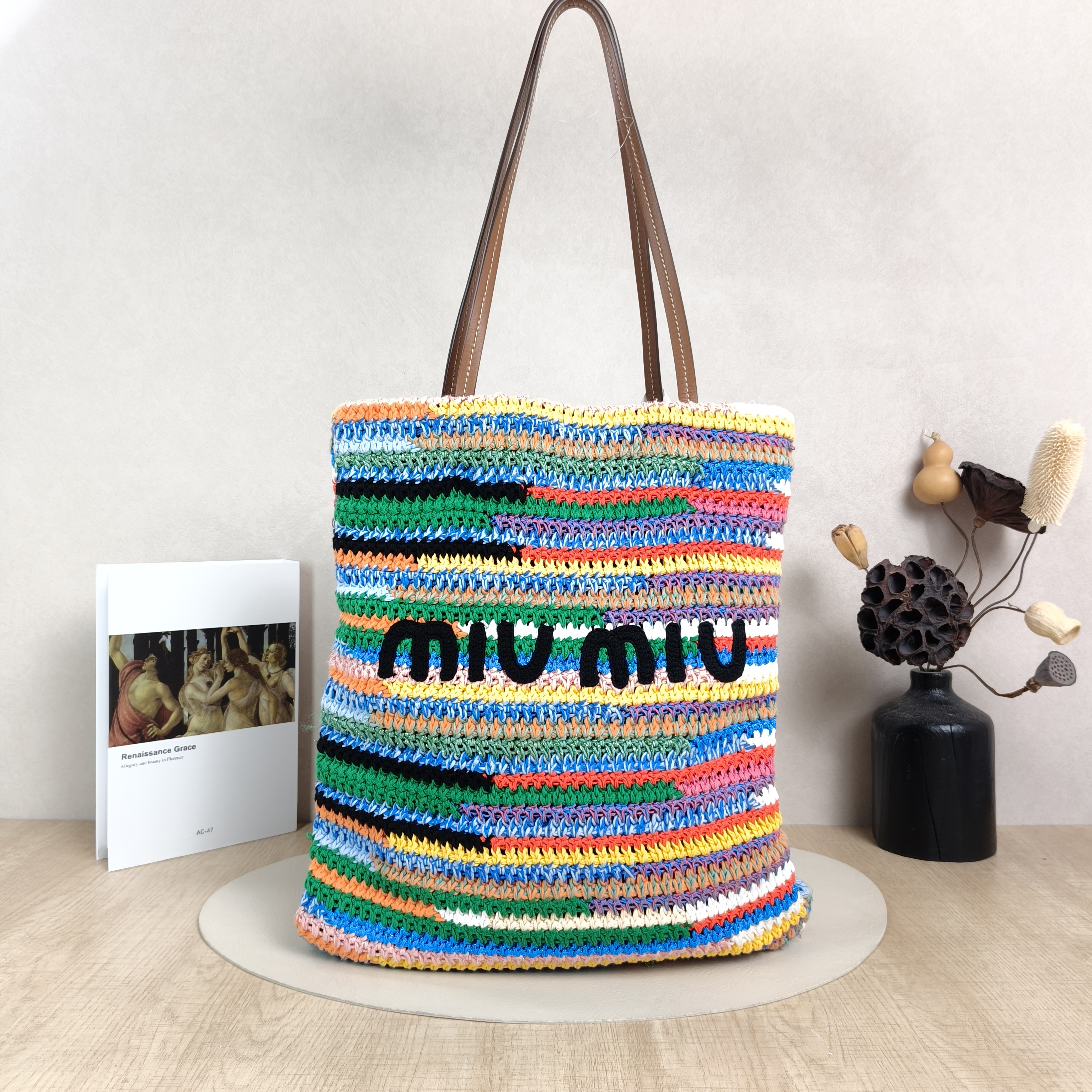 Miumiu Shoulder Bag Woven Woven One Size33*42