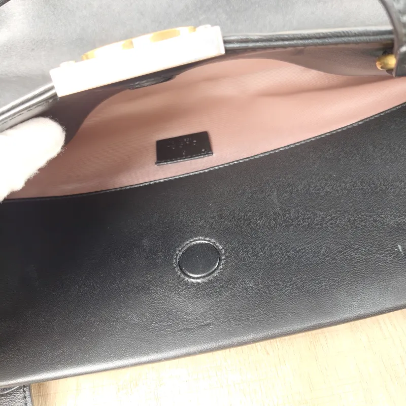 GUCCI Shoulder Bag G Tote Bag Black Calfskin 37 × 10 × 23 cm — detail view 9 of 12