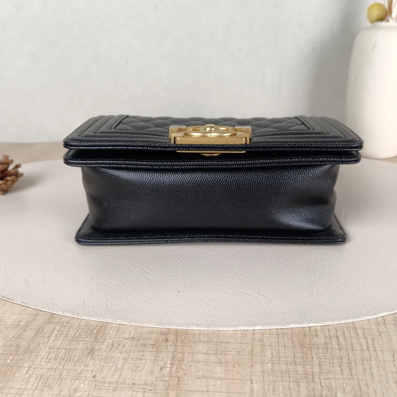 Chanel Crossbody Bag Le Boy​Black Grained Calfskin Small20.5 × 8.5 × 12 cm — cover view 3 of 5