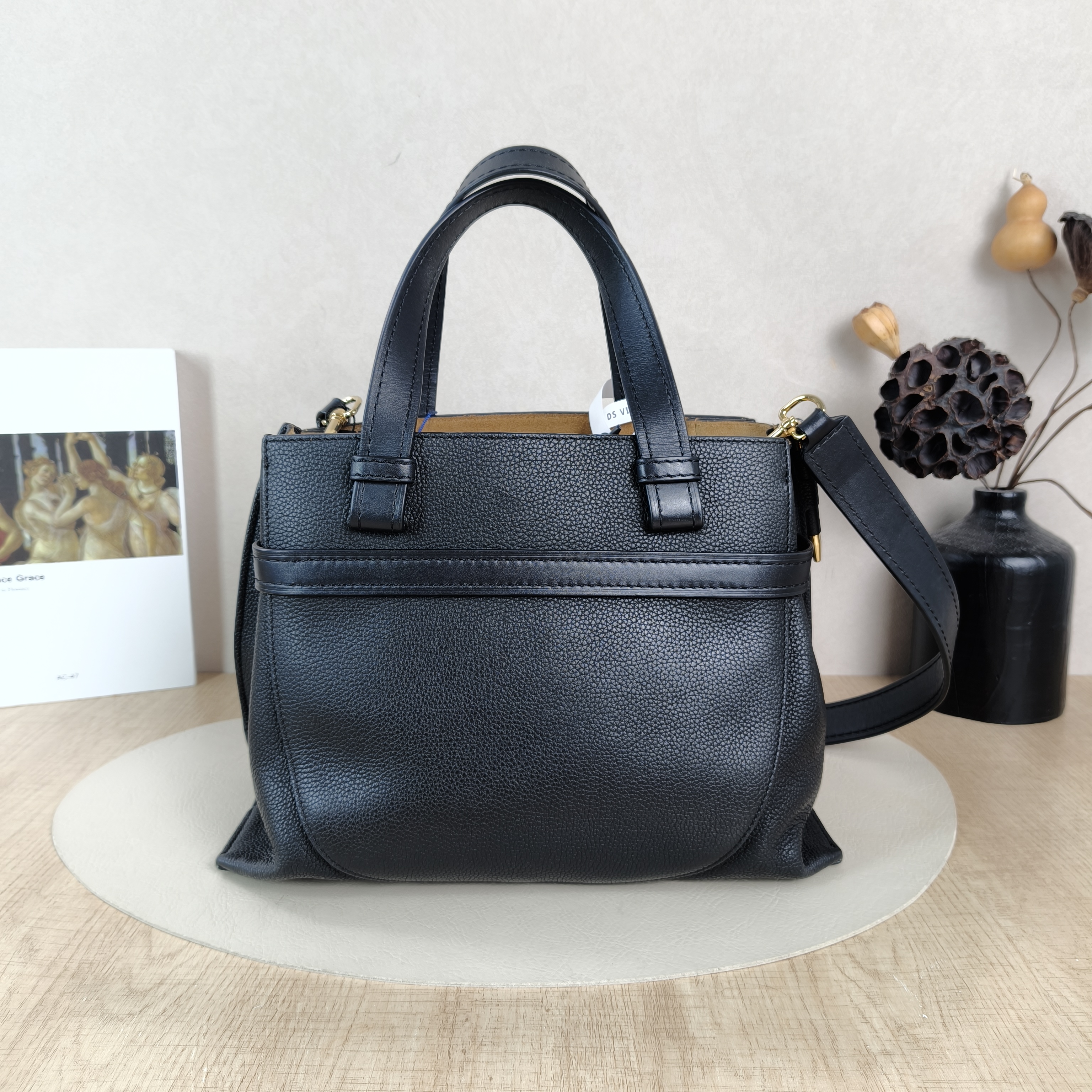 LOEWE Crossbody Baggate handbag Top Handle Bag Black Calfskin Small30 × 12 × 23.5 cm — cover view 2 of 5