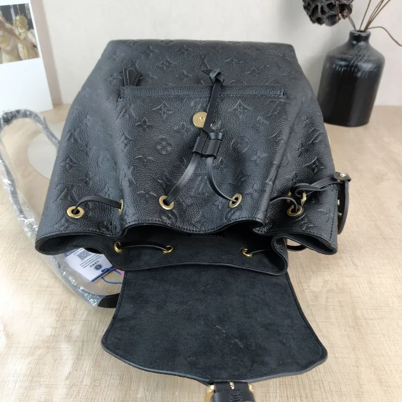Louis Vuitton Backpack Montsouris Backpack Black Monogram Empreinte Embossed Calfskin Small 27.5 × 14 × 33 cm — detail view 7 of 12