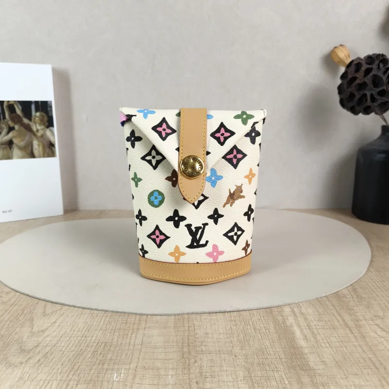 Louis Vuitton Crossbody Bag ENVELOPE POUCH Yellow PVC Mini 12.5 × 8.5 × 18 cm