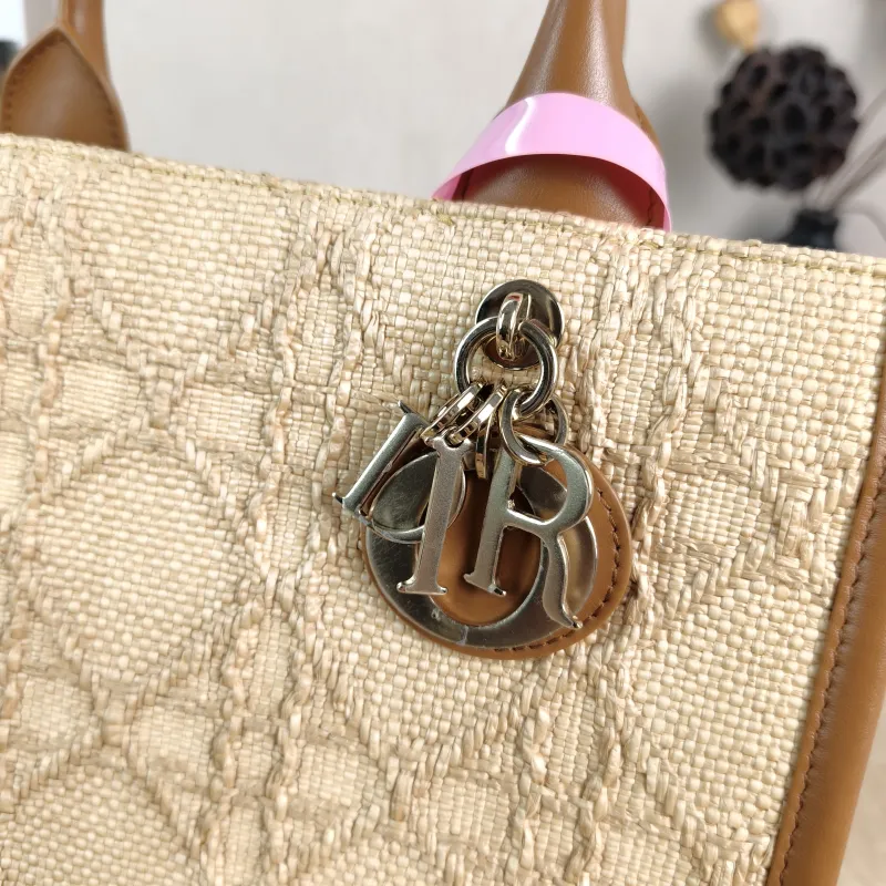 DIOR Top Handle Bag Book Tote Shoulder Strap Edition Brown Woven Small26.5 × 14 × 22 cm — detail view 1 of 11