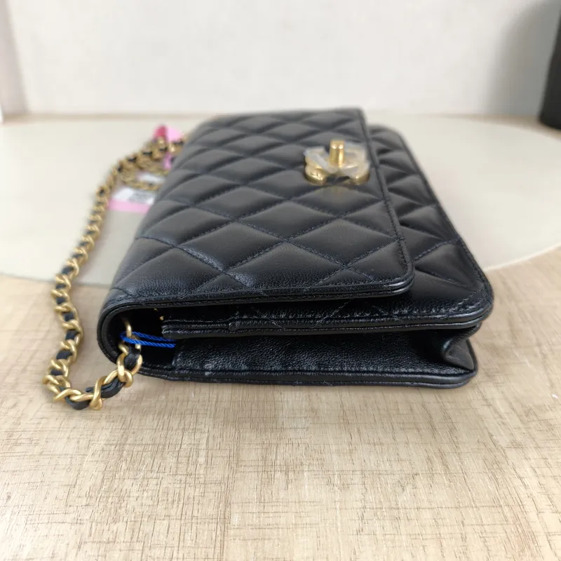 Chanel Crossbody Bag Classic Flap WOC CF WOCWOC Bag C Black Lambskin Mini 19.2 × 3.5 × 12.3 cm — detail view 1 of 12