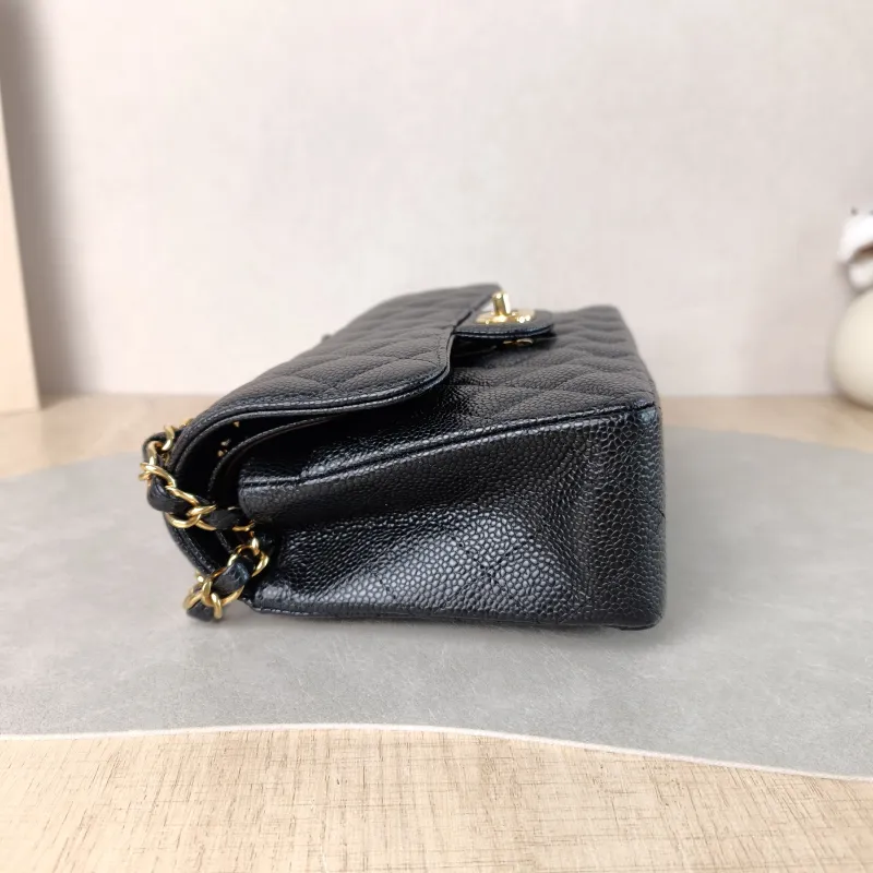 Chanel Crossbody Bag Classic Flap CF Black Grained Calfskin Small 23 × 6 × 14.5 cm — detail view 11 of 13