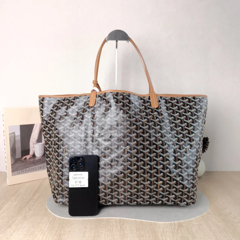 GOYARD Shoulder Bag SAINT LOUIS Shopping Tote Brown PVC Large 40 × 20 × 32 cm — cover view 4 of 5