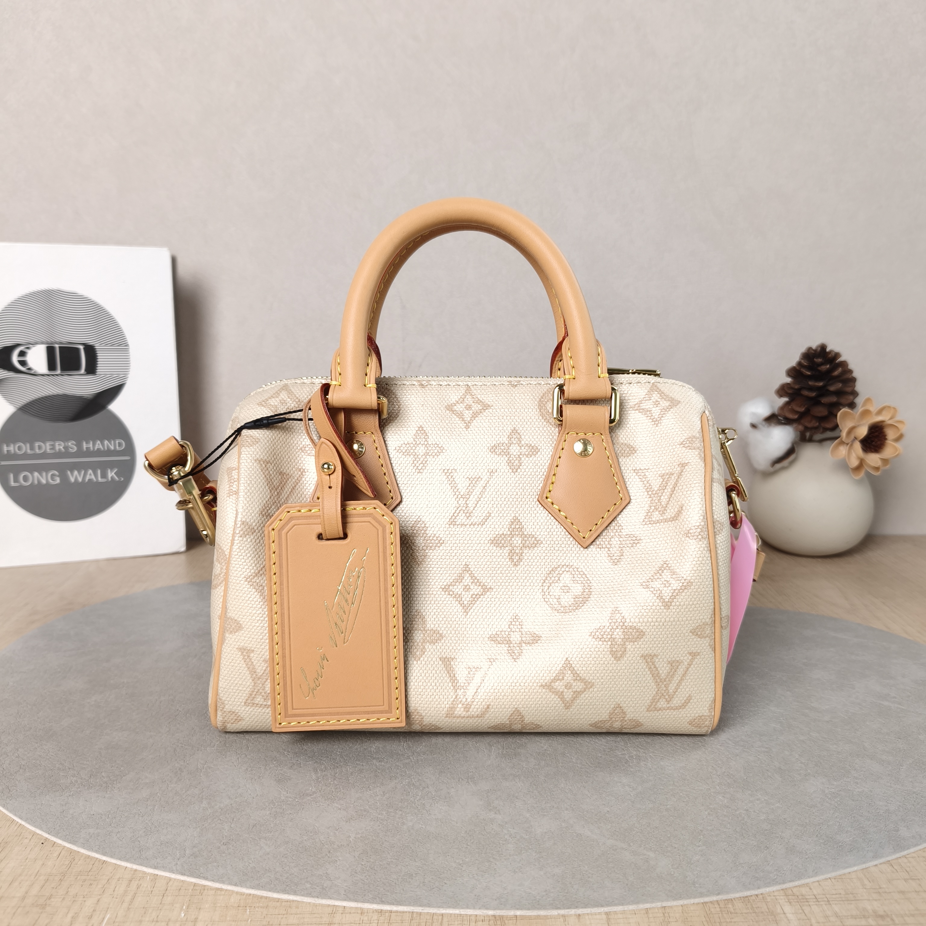 Louis Vuitton Crossbody Bag Speedy20Brown Colorblock PVC One Size20.5 × 12 × 13.5 cm