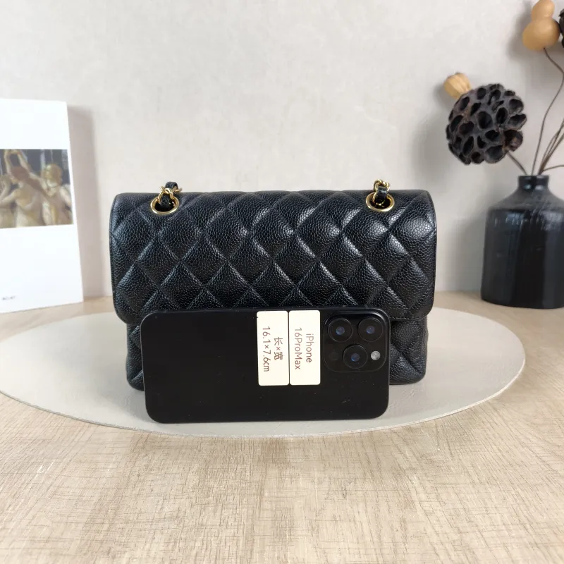 Chanel Crossbody Bag Classic Flap CF Black Grained Calfskin Small 23 × 6 × 14.5 cm 30 Conditioned — cover view 4 of 6