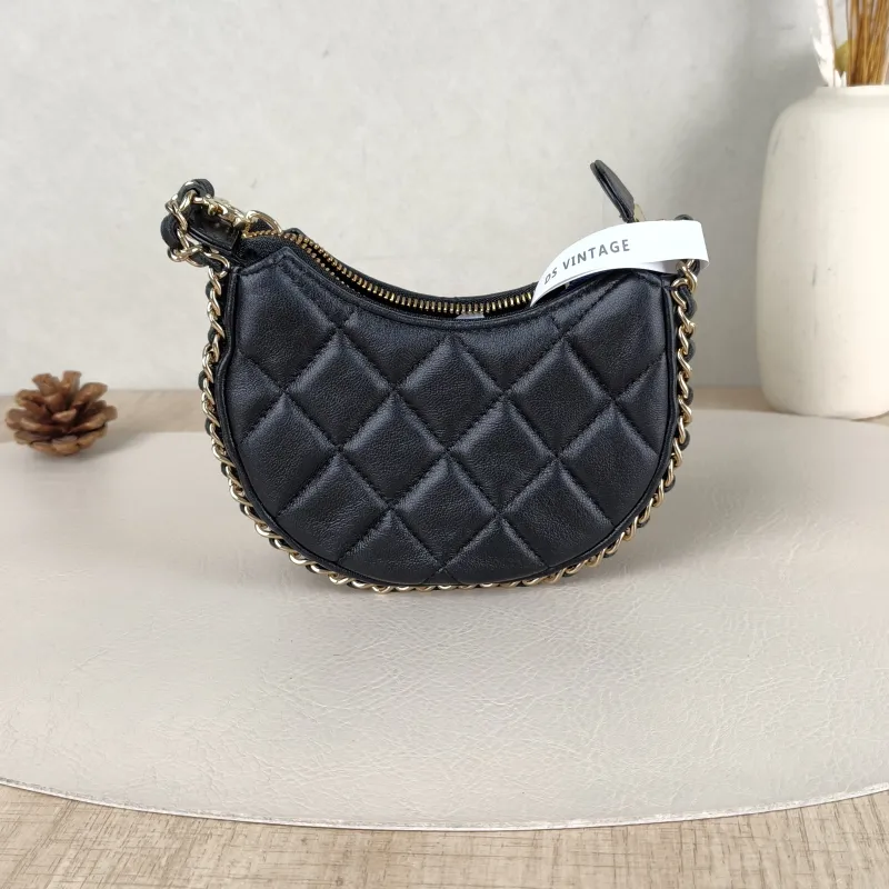 Chanel Crossbody Bag 23p Black Lambskin Mini 13.5 × 5 × 9.5 cm — cover view 4 of 5