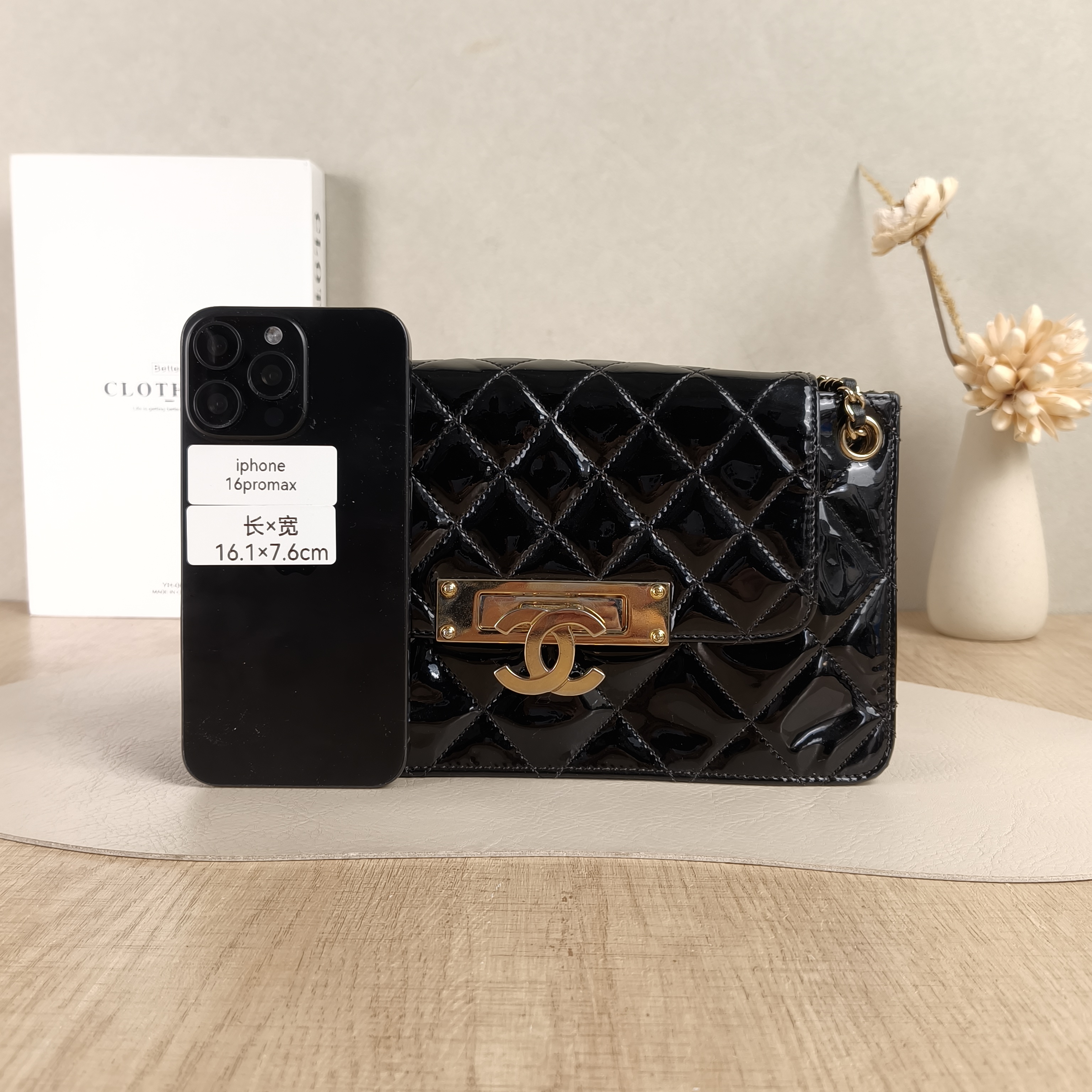 Chanel Crossbody Bagcf Collection Crossbody Bag Black Patent Leather One Size24 × 8 × 15 cm — cover view 2 of 5