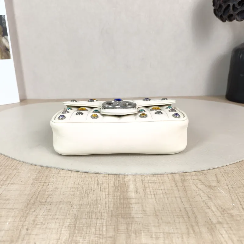 GUCCI Crossbody Bag GG Marmont Mini Marmont Mini White Calfskin Mini 16.5 × 4.5 × 9.5 cm — cover view 2 of 5