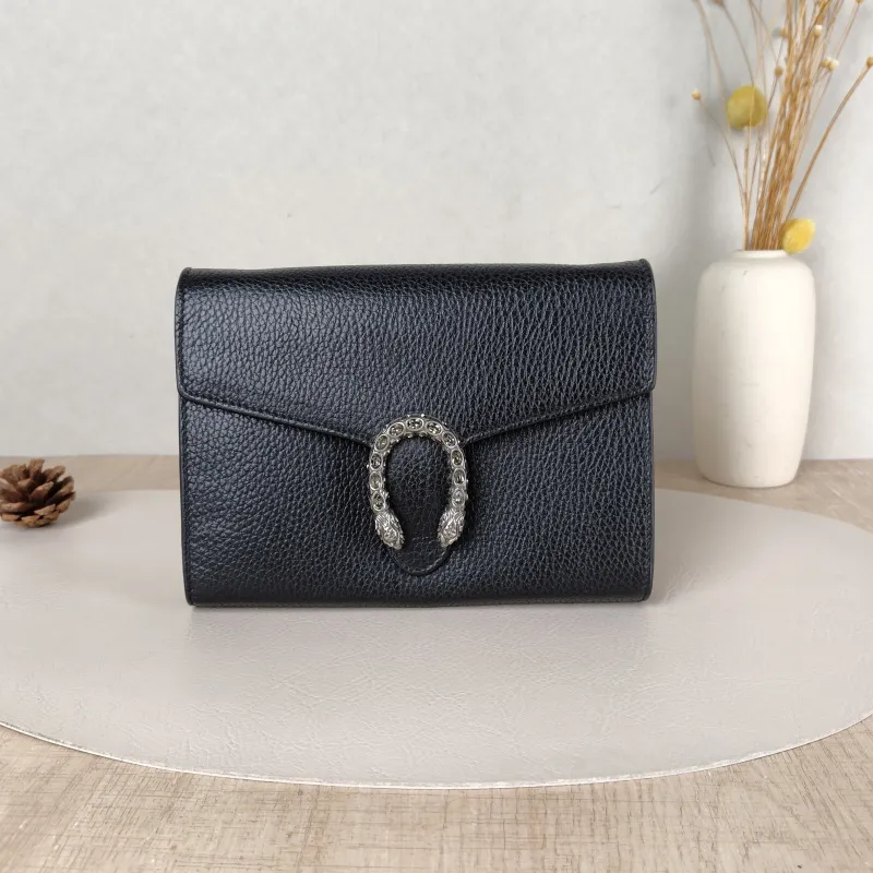 GUCCI Shoulder Bag Dionysus Black Calfskinmini20 × 5 × 15.5 cm