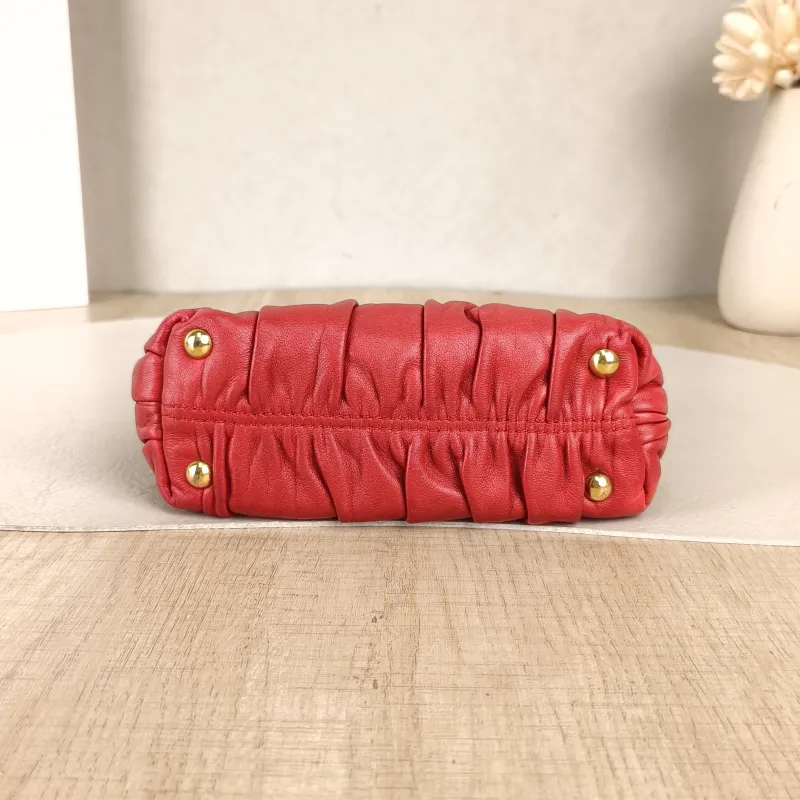 PRADA Crossbody Bag Messenger Bag Crossbody Bag Red Calfskinmini14 × 5 × 10 cm — cover view 3 of 5