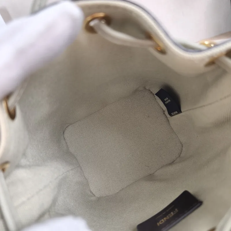 FENDI Crossbody Bag Mon Tresor Bucket Bag Green Canvas Mini 12 × 10 × 18 cm — detail view 6 of 11