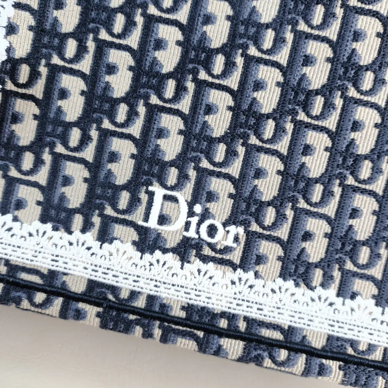 DIOR Shoulder Bag Book Tote Shoulder Strap Edition Blue Canvas Small 26.5 × 14 × 22 cm — detail view 6 of 14