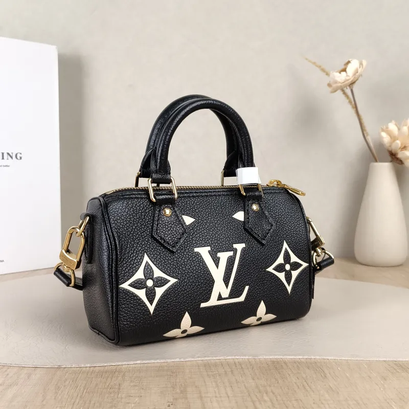 Louis Vuitton Crossbody Bag Speedy Nano Black · White Empreinte Embossed Calfskin Monogramnano16 × 7.5 × 10 cm — cover view 4 of 6