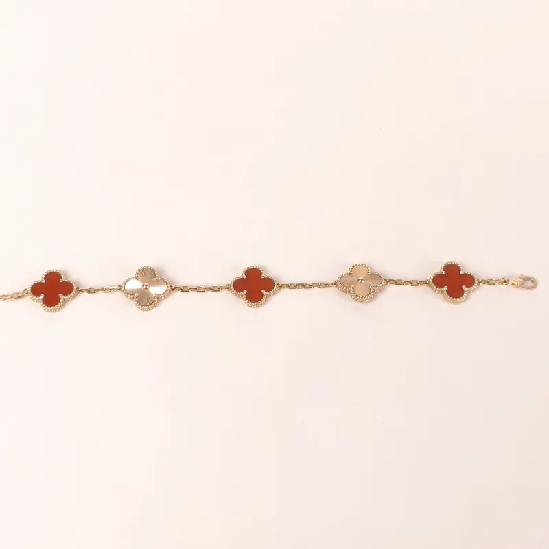 Van Cleef & Arpels Bracelet Alhambra Alhambra Collection Five-Motif Bracelet 18KR ose Gold Vintage Small 15.5cm 3.5cm — cover view 8 of 10