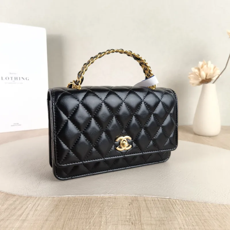 Chanel Crossbody Bag woc Black Lambskin Mini 19.2 × 3.5 × 12.3 cm — cover view 2 of 6