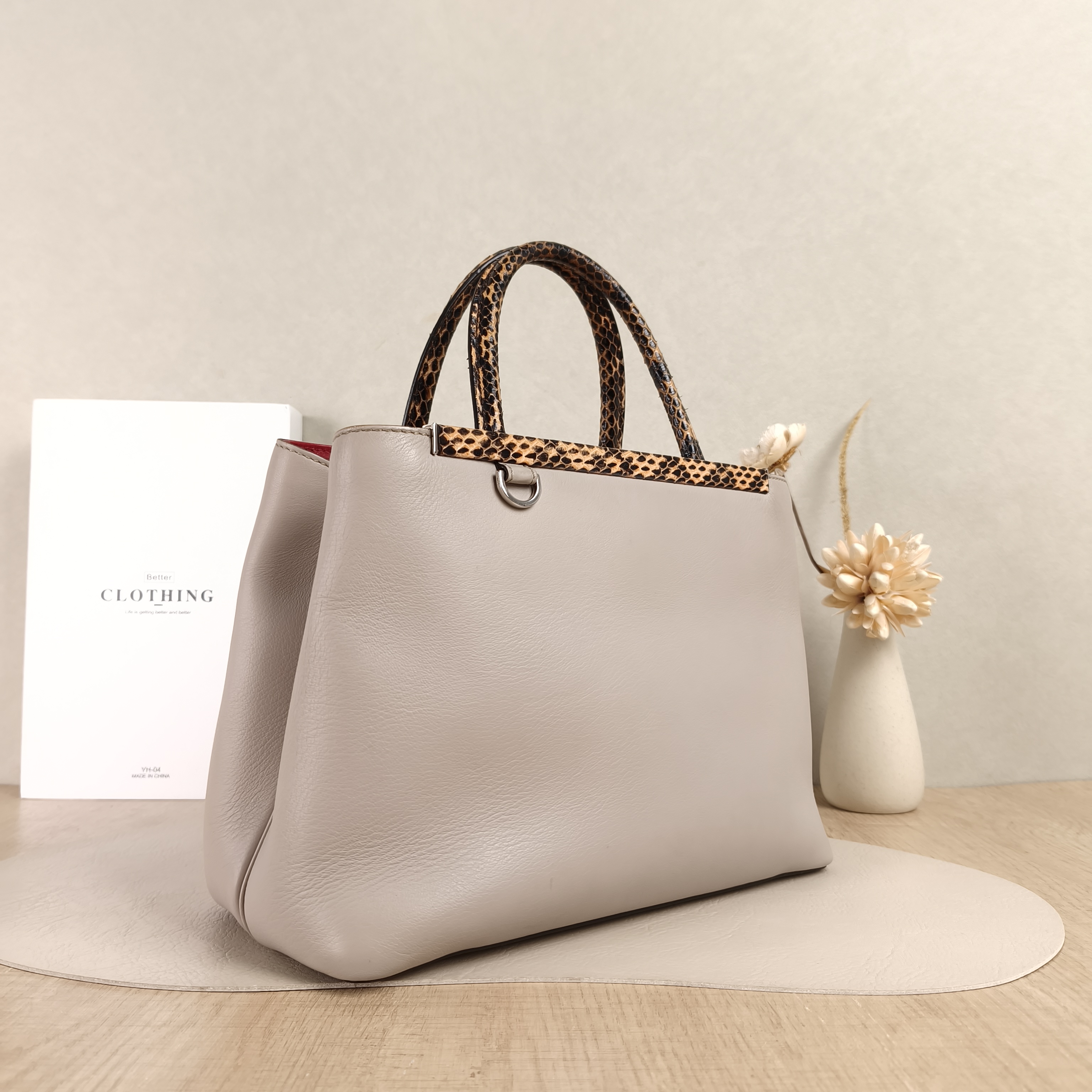 FENDI Crossbody Bag Crossbody Bag Grey Calfskin One Size26 × 13 × 20 cm — cover view 4 of 5