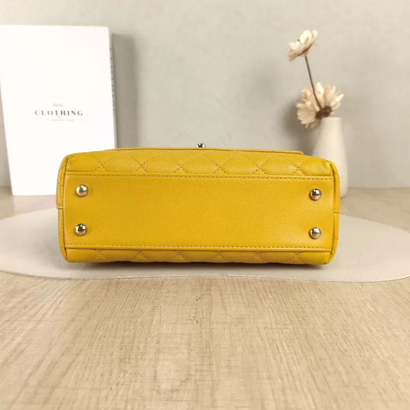 Chanel Crossbody Bag Coco Handle​ Yellow Calfskin Small24 × 10 × 14 cm — cover view 4 of 5