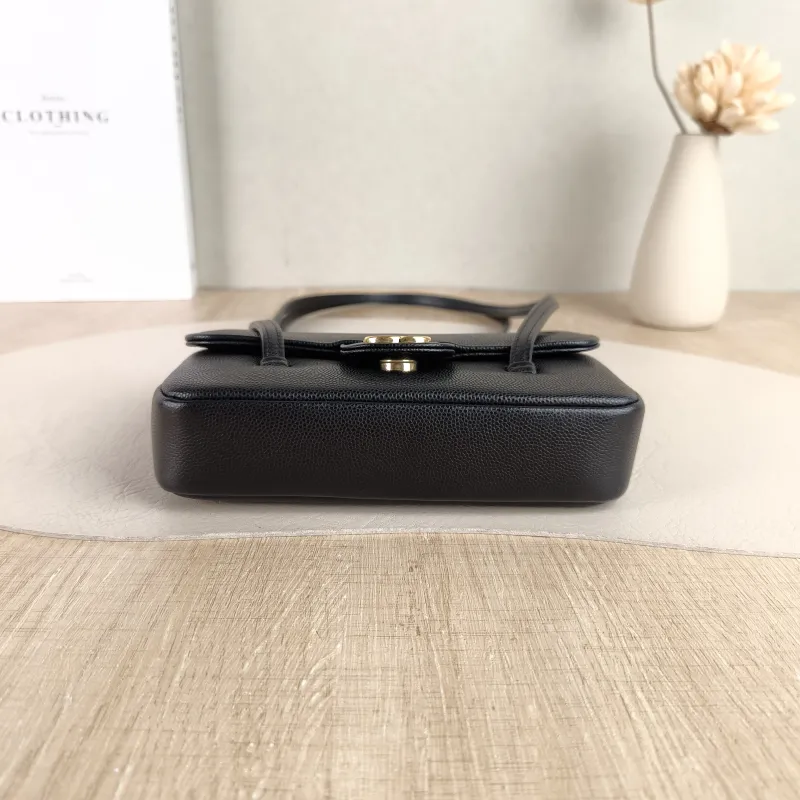 Chanel Crossbody Bag preppy coco Black Grained Calfskin Mini 17 × 5 × 11.5 cm — cover view 5 of 5