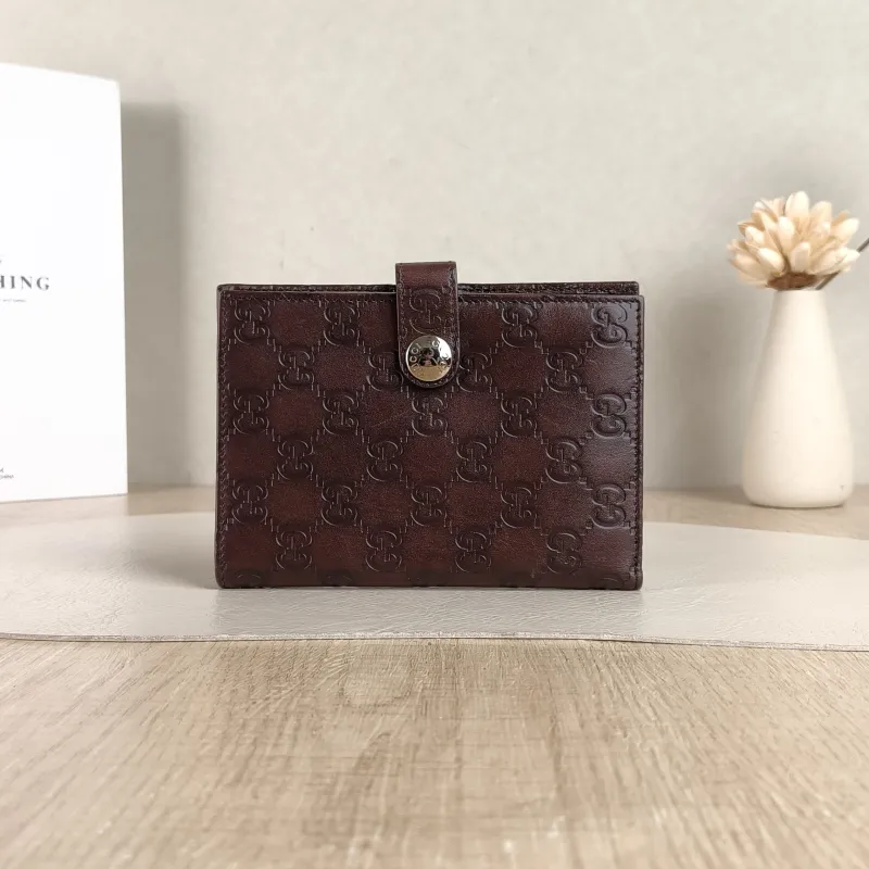 GUCCI Wallet Wallet Brown Calfskin One Size11 × 1.5 × 15.5 cm