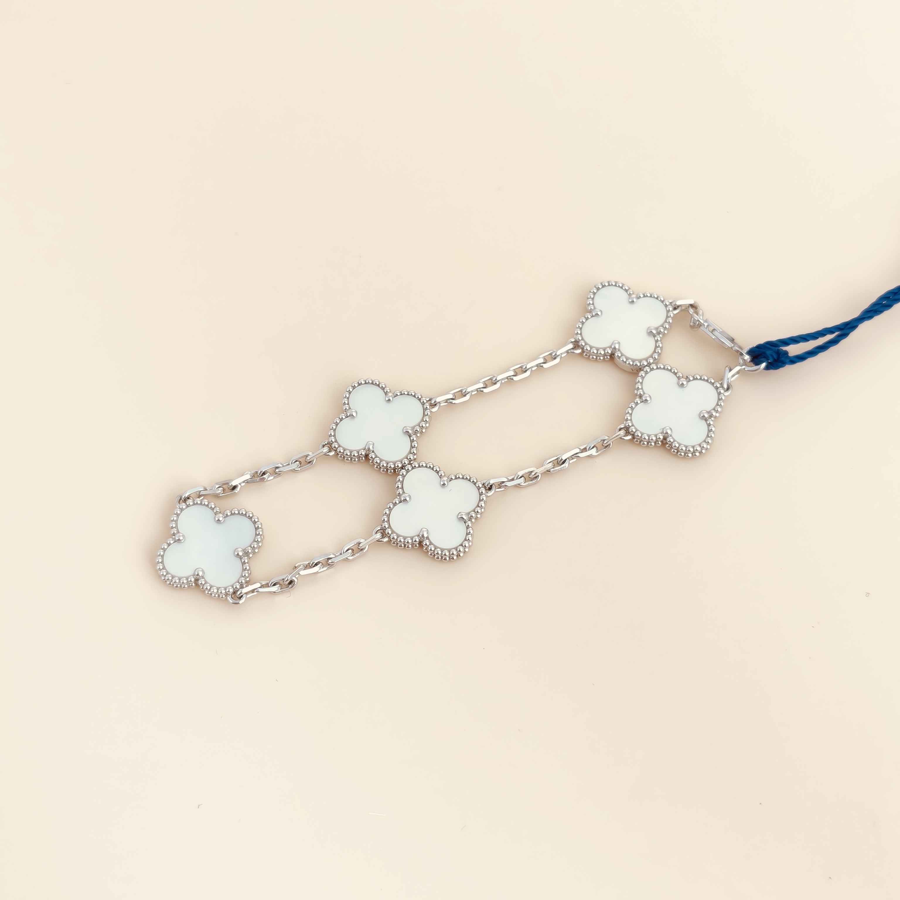Van Cleef & Arpels Bracelet Alhambra Alhambra Collection Five-Motif Bracelet Pearl · White Mother-of-Pearl Pearl 18KW hite Gold Vintage Small1.5 ×… — cover view 7 of 9